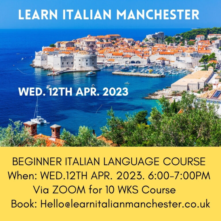 New Complete Beginners Italian course April 2023 Learn Italian Manchester